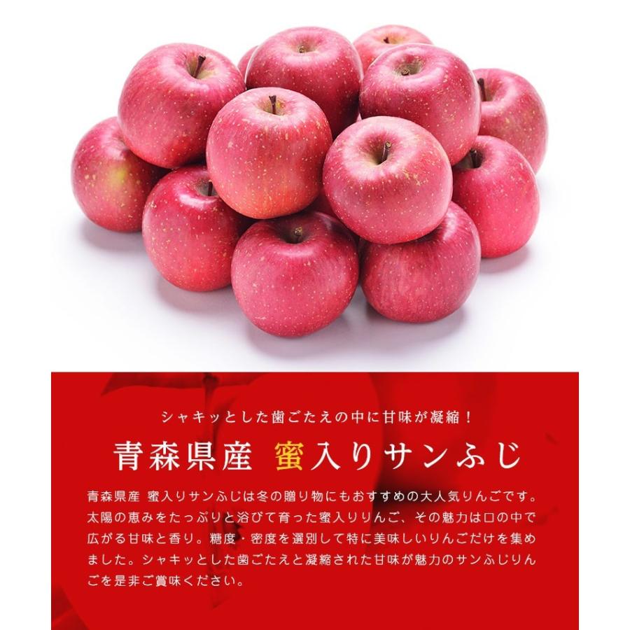 送料無料 青森県産蜜入りサンふじ14-18玉 約5kg りんご 5kg 蜜入りりんご 蜜りんご