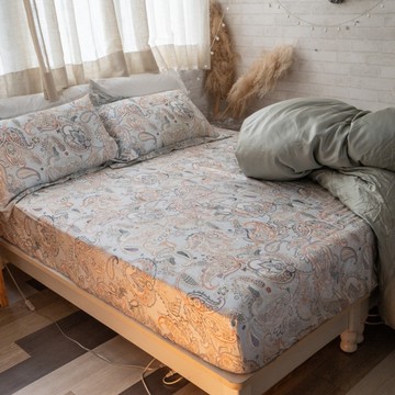 天絲床組 綠漾 Q1雙人加大薄床包三件組(60支) 100%天絲 棉床本舖