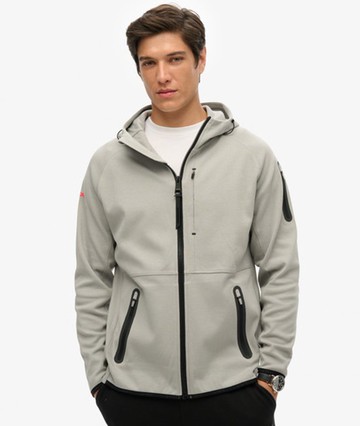 Superdry Men's Tech Logo Loose Zip Hoodie Dark Grey Size: L