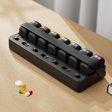 洛陽牡丹 支架7格藥盒 一周7天收納盒 分裝獨立可攜式藥盒