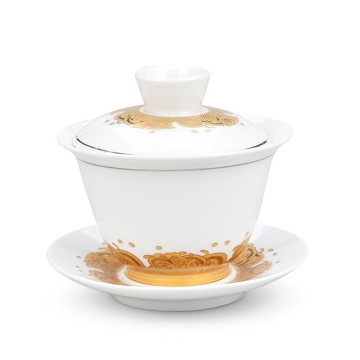 單個陶瓷蓋碗茶杯茶碗大號茶具青花泡茶碗白瓷功夫三才碗