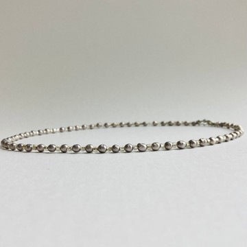 玻璃巴洛克珍珠+串珠項鍊 / 約4mm，全長約42cm+5cm / 淺丁香灰 / 日本製造