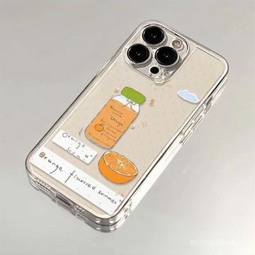 卡通橘子汽水 防摔 適用蘋果16PRO 15Plus iPhone14 13 12 11 Promax手機殼