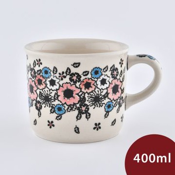 波蘭陶 繽紛花環系列  陶瓷馬克杯 400ml 波蘭手工製 咖啡杯 水杯 茶杯