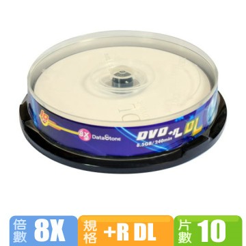 DataStone 精選日本版 DVD+RDL 8X  桶裝  (10片)