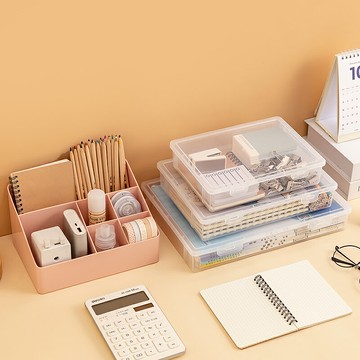 塑料盒工位好物桌面雜物文具收納盒化妝品整理盒手賬膠帶物品少女