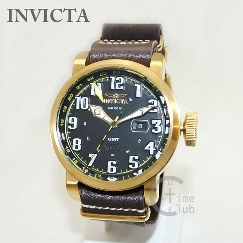 インビクタ 腕時計 INVICTA 時計 18888 Aviator アビエーター ブラウン レザー/ゴールド/ブラック メンズ インヴィクタ |  LINEショッピング