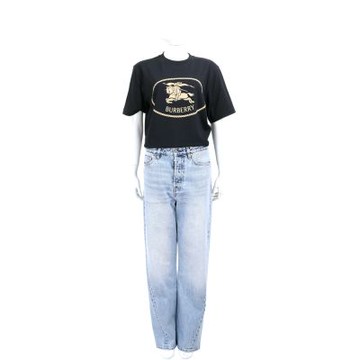 Toteme 寬鬆版 扭紋側縫仿舊水洗藍色單寧直筒牛仔褲