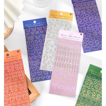 🍋檸檬青🍋 台灣現貨特價售完無補閃耀時刻系列閃閃亮片切膜4款單張入PVC防水貼紙手帳咕卡相冊明信片裝飾素材