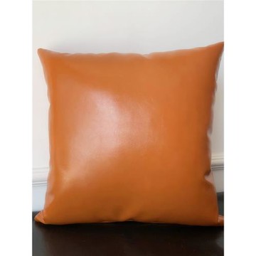 輕奢仿真皮抱枕油蠟皮方枕靠墊皮沙發抱枕皮靠背純色抱枕車用抱枕