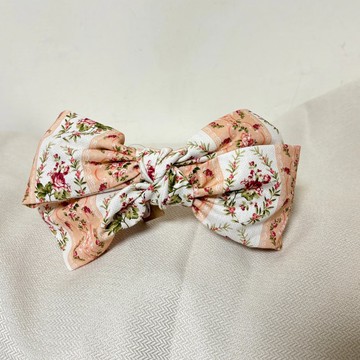 橘粉花卉 | 交織蝴蝶結髮箍