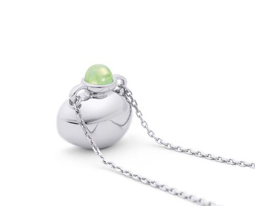 個性化刻字水瓶項鍊 橄欖石花瓶吊墜 925純銀安芙蘭花瓶鎖骨鍊