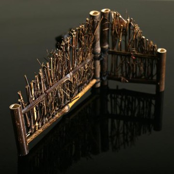 斜邊紫竹籬笆日式料理裝飾圍欄柵欄拍攝道具擺設刺身盤裝飾竹制品