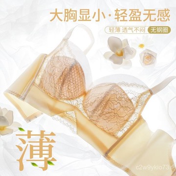 臺灣🚍8H出🉑內衣女夏季超薄款大胸顯小胖mm大碼收副乳聚攏上託防下垂文胸罩新
