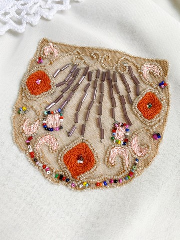 【好日戀物】德國帶回vintage古董手工鉤針梭織棒槌蕾絲緞帶織片