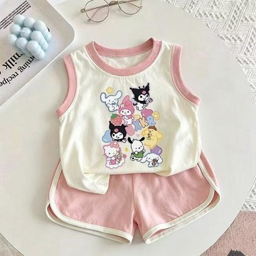 Mini baby🌷夏款上衣趣味背心T恤空調服文字休閒男童短褲兒童寶寶