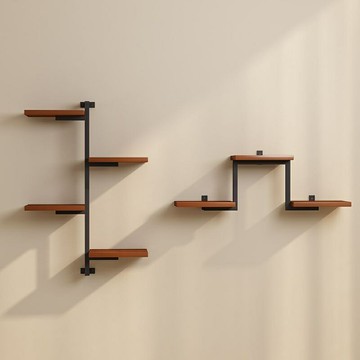 免運墻上置物架墻上花架鐵藝實木復古置物架壁掛一字隔板層板書架裝飾多層免打孔