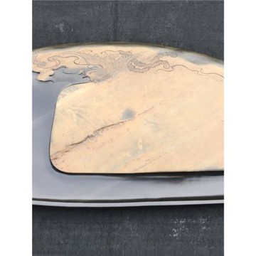 十三年老店歙硯天然原石新中式茶盤石材手繪茶海精品茶具輕奢茶臺