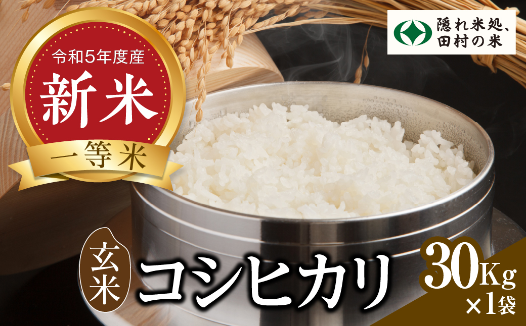 新米 玄米 コシヒカリ 30kg お米 贈答 美味しい 米 kome コメ ご飯 特A ランク 一等米 単一米 精米 玄米 国産 福島県 田村市 柳商 N78-RG33-K30