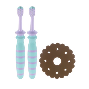 日本 Richell 利其爾 - 訓練型乳牙刷第二階_12M-12m適用-藍/紫