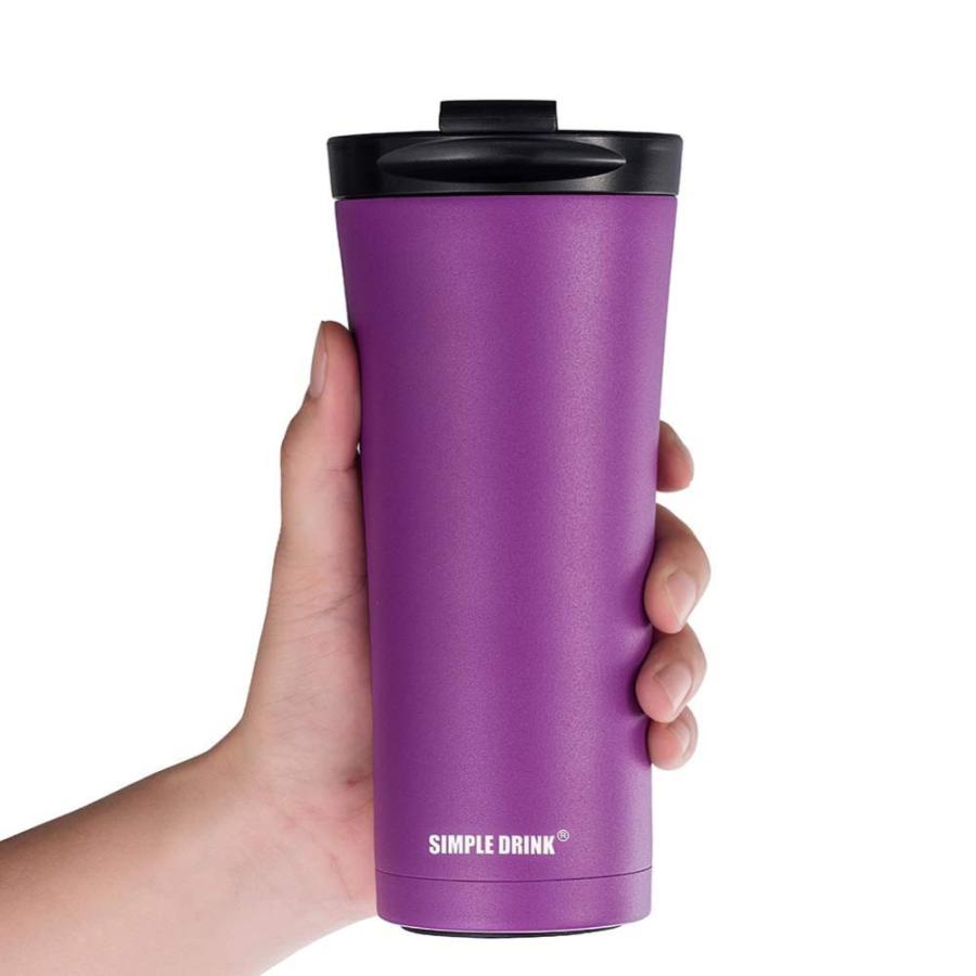 SIMPLE DRINK Insulated Coffee Travel Mug 16 oz Sturdy Stainless Steel Tum