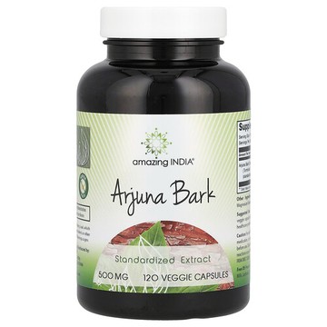 Amazing India, 阿江欖仁樹樹皮，標準化提取物，500 毫克，120 粒素食膠囊