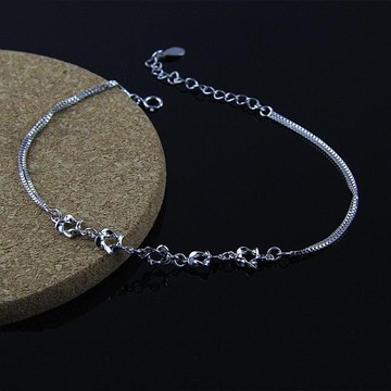 現貨+預購 925純銀腳鍊花朵腳鏈-波浪型梅花亮面雙層情人節生日聖誕節交換禮物女飾品73zf36【獨家進口】【米蘭精品】