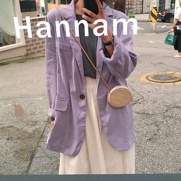 【太妮絲S234】現貨 薄款西裝外套 紫色 白色 西服 西外 韓系 韓妞最愛 西裝外套 外