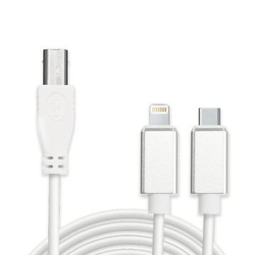 【KONIX】手機平板MIDI連接線 電子琴音樂編輯線(Type B 轉 Lightning + Type C) 蘋果安卓通用