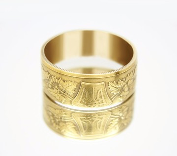 金幣戒指烏克蘭 2 格里夫納 2006-2016 18k 鍍金戒指烏克蘭禮物