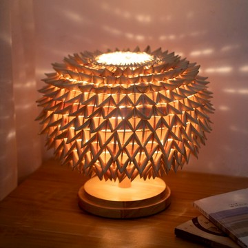 異麗棕櫚葉編織臺燈客廳臥室床頭燈酒店會所田園現代創意裝飾燈具