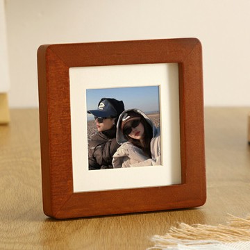 相框 照片框 圓角正方形實木小相框擺臺情侶洗照片定製diy結婚登記證件照兒童【CM25364】
