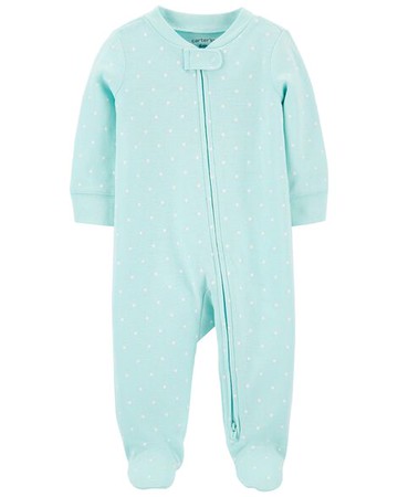 Baby Polka Dot 2-Way Zip Cotton Sleep & Play