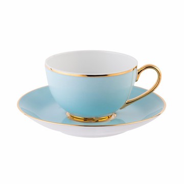 LEGLE｜Elba馬卡龍茶杯組 - 碧湖藍 (含底碟)