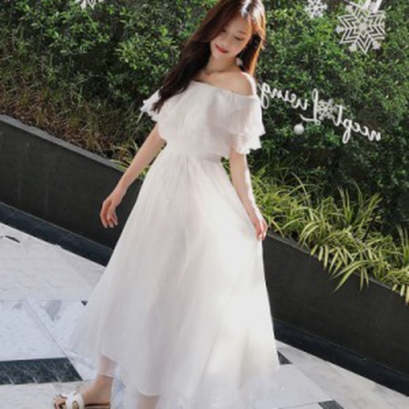 ワンピース オフショル 白 可愛い Aライン ドレス シフォン ロング丈 代 30代 黒 赤 オフショルダー ワンピース ドレス 大きいサイズ 通販 Lineポイント最大1 0 Get Lineショッピング