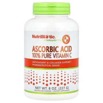 NutriBiotic, 抵抗，抗壞血酸，純維生素 C，結晶粉，8 盎司（227 克）