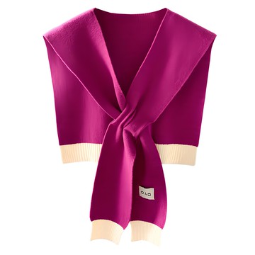 Peonist 針織羊毛圍巾披肩  36x35x36cm  紫色