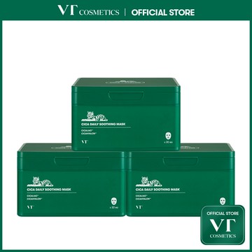 [VT] 老虎日常舒緩面膜 30片裝 綠寶盒早安面膜積雪草 <官方旗艦>