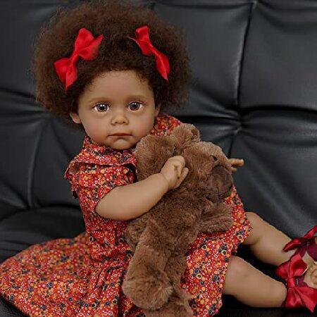 JIZHI Lifelike Reborn Baby Dolls Black Girl 17 Inch Realistic