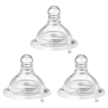 PiYOPiYO 黃色小鴨 媽咪乳感防脹氣寬口徑奶瓶用奶嘴 3入  模擬媽咪乳感  自然彈性與伸展  減少乳頭渾淆  6個月以上