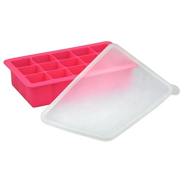 美國green sprouts寶寶副食品矽膠儲存盒/製冰盒（不含BPA/BPS、無PVC 安全塑膠）_桃紅色_GS185300-1