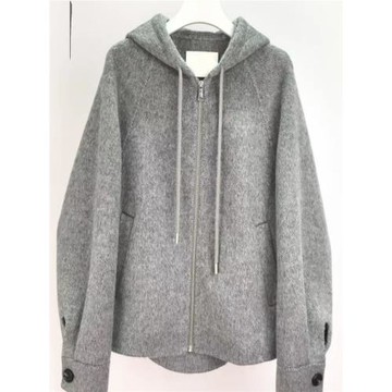 MM商場同款2024秋季新品時尚百搭寬松雙面尼連帽外套女4FA170571