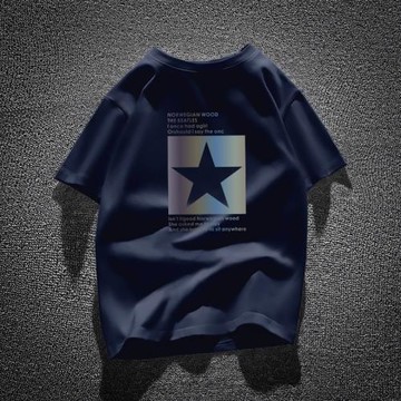 純棉短袖T恤男士夏季新款寬松大碼歐美式潮牌印花半袖體恤ins上衣