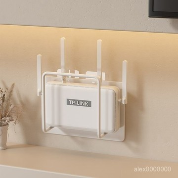 wifi置物架 wifi墻上壁掛機頂盒置物架電視打孔路由器放置支架收納盒託架 5TM3