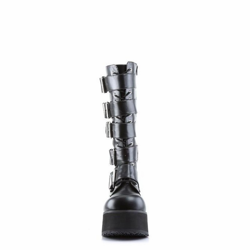 demonia デモニア ロングブーツ 厚底 ラバーソール 8 cm ヒール demonia デモニア ロングブーツ 厚底 ラバーソール 8 cm ヒール