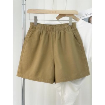 短褲夏季女夏高腰寬松闊腿外穿純棉松緊腰新款運動休閑五分褲熱褲