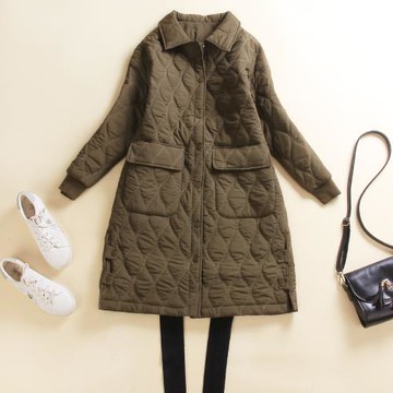 連帽純色女冬季新款棉衣中長款2023寬松休閑大碼加厚保暖棉服外套