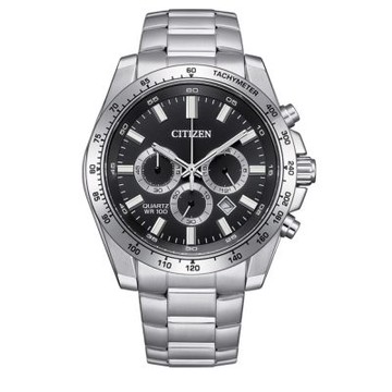 CITIZEN 星辰 Chronograph 時尚運動潮男計時石英腕錶- 黑-男錶(AN8230-59E)44mm