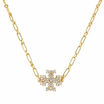 TORY BURCH ROXANNE密鑲鍊式吊墜項鍊(金)