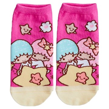 oneder 旺達 雙星仙子直版襪-星星 兒童襪 女童襪 可愛卡通襪  粉色  1入  15-22  星星 粉色